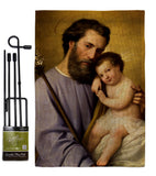 St. Joseph And Infant Jesus - Faith & Religious Inspirational Vertical Impressions Decorative Flags HG192597 Made In USA