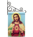 Sacred Heart Jesus - Faith & Religious Inspirational Vertical Impressions Decorative Flags HG192617 Made In USA