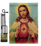 Sacred Heart Jesus - Faith & Religious Inspirational Vertical Impressions Decorative Flags HG192617 Made In USA