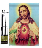Sacred Heart Jesus - Faith & Religious Inspirational Vertical Impressions Decorative Flags HG192617 Made In USA