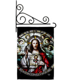 Sacred Heart With Angels - Faith & Religious Inspirational Vertical Impressions Decorative Flags HG192621 Made In USA