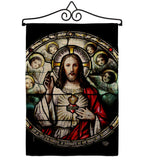 Sacred Heart With Angels - Faith & Religious Inspirational Vertical Impressions Decorative Flags HG192621 Made In USA