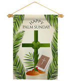 Happy Palm Sunday - Faith & Religious Inspirational Vertical Impressions Decorative Flags HG192714 Made In USA