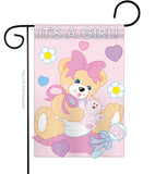 It's a Girl - Family Special Occasion Vertical Applique Decorative Flags HG115033