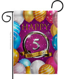 Happy 5th Anniversary - Family Special Occasion Vertical Impressions Decorative Flags HG115184 Made In USA