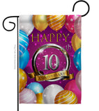 Happy 10th Anniversary - Family Special Occasion Vertical Impressions Decorative Flags HG115185 Made In USA