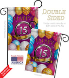 Happy 15th Anniversary - Family Special Occasion Vertical Impressions Decorative Flags HG115186 Made In USA