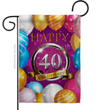 Happy 40th Anniversary - Family Special Occasion Vertical Impressions Decorative Flags HG115191 Made In USA