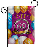 Happy 60th Anniversary - Family Special Occasion Vertical Impressions Decorative Flags HG115195 Made In USA