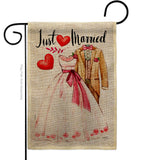 Just Married - Family Special Occasion Vertical Impressions Decorative Flags HG115222 Made In USA