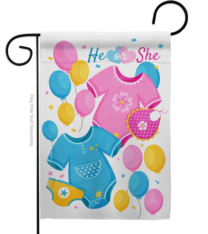 He Or She - Family Special Occasion Vertical Impressions Decorative Flags HG115262 Made In USA
