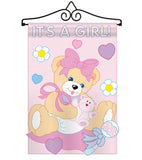 It's a Girl - Family Special Occasion Vertical Applique Decorative Flags HG115033