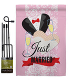 Just Married - Family Special Occasion Vertical Impressions Decorative Flags HG115102 Made In USA