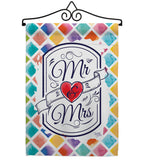 Mr & Mrs - Family Special Occasion Vertical Impressions Decorative Flags HG115112 Made In USA