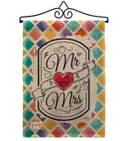 Mr & Mrs - Family Special Occasion Vertical Impressions Decorative Flags HG115112 Made In USA