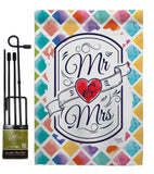 Mr & Mrs - Family Special Occasion Vertical Impressions Decorative Flags HG115112 Made In USA