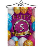 Happy 5th Anniversary - Family Special Occasion Vertical Impressions Decorative Flags HG115184 Made In USA