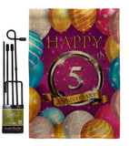 Happy 5th Anniversary - Family Special Occasion Vertical Impressions Decorative Flags HG115184 Made In USA