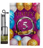 Happy 5th Anniversary - Family Special Occasion Vertical Impressions Decorative Flags HG115184 Made In USA