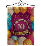 Happy 10th Anniversary - Family Special Occasion Vertical Impressions Decorative Flags HG115185 Made In USA