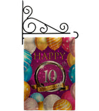 Happy 10th Anniversary - Family Special Occasion Vertical Impressions Decorative Flags HG115185 Made In USA