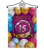 Happy 15th Anniversary - Family Special Occasion Vertical Impressions Decorative Flags HG115186 Made In USA