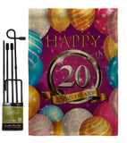 Happy 20th Anniversary - Family Special Occasion Vertical Impressions Decorative Flags HG115187 Made In USA