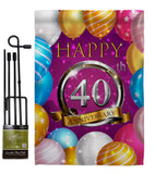 Happy 40th Anniversary - Family Special Occasion Vertical Impressions Decorative Flags HG115191 Made In USA