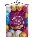 Happy 45th Anniversary - Family Special Occasion Vertical Impressions Decorative Flags HG115192 Made In USA