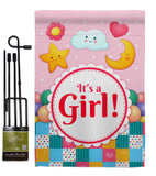 It's a Baby Girl - Family Special Occasion Vertical Impressions Decorative Flags HG115216 Made In USA