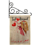 Just Married - Family Special Occasion Vertical Impressions Decorative Flags HG115222 Made In USA