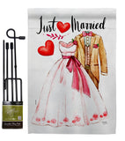 Just Married - Family Special Occasion Vertical Impressions Decorative Flags HG115222 Made In USA