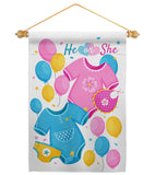 He Or She - Family Special Occasion Vertical Impressions Decorative Flags HG115262 Made In USA