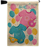 He Or She - Family Special Occasion Vertical Impressions Decorative Flags HG115262 Made In USA