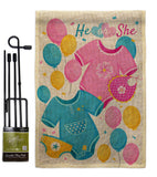 He Or She - Family Special Occasion Vertical Impressions Decorative Flags HG115262 Made In USA