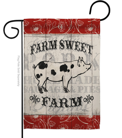 Sweet Farm Pig - Farm Animals Nature Vertical Impressions Decorative Flags HG110119 Made In USA