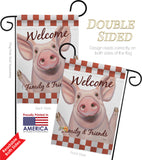 Welcome Piggy - Farm Animals Nature Vertical Impressions Decorative Flags HG110125 Made In USA
