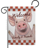 Welcome Piggy - Farm Animals Nature Vertical Impressions Decorative Flags HG110125 Made In USA