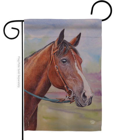 Smart Horse - Farm Animals Nature Vertical Impressions Decorative Flags HG191003 Made In USA