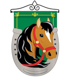 No.1 Horse - Farm Animals Nature Vertical Applique Decorative Flags HG110030