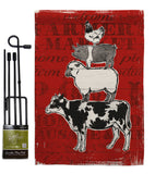 Barnyard Friends - Farm Animals Nature Vertical Impressions Decorative Flags HG110123 Made In USA