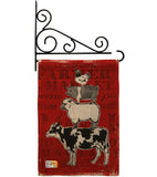 Barnyard Friends - Farm Animals Nature Vertical Impressions Decorative Flags HG110123 Made In USA