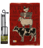 Barnyard Friends - Farm Animals Nature Vertical Impressions Decorative Flags HG110123 Made In USA