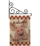 Welcome Piggy - Farm Animals Nature Vertical Impressions Decorative Flags HG110125 Made In USA