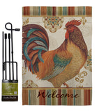 Welcome Rooster - Farm Animals Nature Vertical Impressions Decorative Flags HG110127 Made In USA