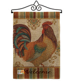 Welcome Rooster - Farm Animals Nature Vertical Impressions Decorative Flags HG110127 Made In USA