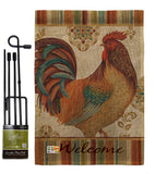 Welcome Rooster - Farm Animals Nature Vertical Impressions Decorative Flags HG110127 Made In USA