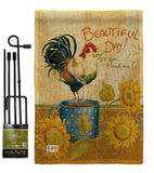 Beautiful Day Rooster - Farm Animals Nature Vertical Impressions Decorative Flags HG110133 Made In USA