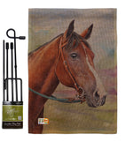 Smart Horse - Farm Animals Nature Vertical Impressions Decorative Flags HG191003 Made In USA