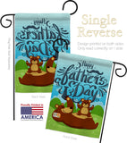 Beary Happy Father's Day - Father's Day Summer Vertical Impressions Decorative Flags HG192065 Made In USA